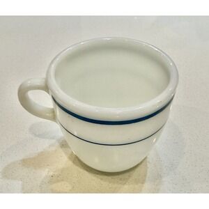 Vintage Pyrex 723 Blue Band Milk Glass Mug Coffee Mug